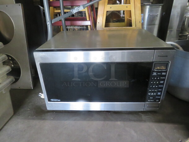 One Stainless Steel Panasonic Inverter Microwave. Model# NN-T945SFX. 1250 Watt. 120 Volt. 24X19X14. - Image 1 of 1