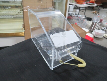 Acrylic Candy Bin With Flip Lid And Scoop. 