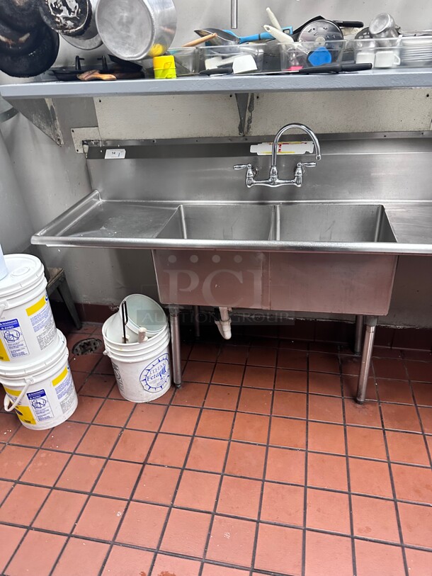 Clean! Commercial Stainless Steel Two Compartment Prep Sink NSF  - Image 4 of 4