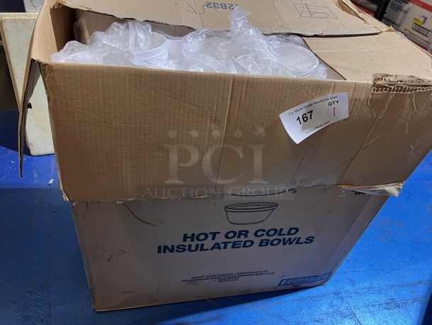 1 Box 1000 Count 12oz. Hot Or Cold Insulated Bowls. - Image 1 of 2