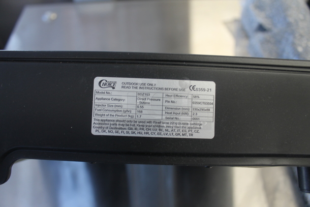 BRAND NEW SCRATCH AND DENT! Choice BDZ153 Butane Countertop Range/Portable Stove With Single Aluminum Burner. Tested And Working! - Image 8 of 8