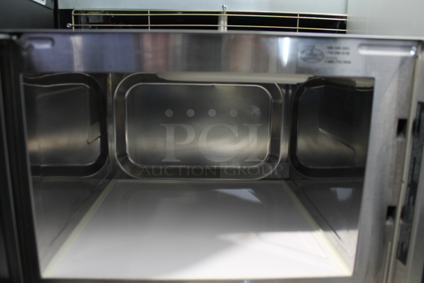 2014 Amana RCS10DSE Stainless Steel Commercial Countertop Microwave Oven. 120 Volts, 1 Phase.  - Image 3 of 4