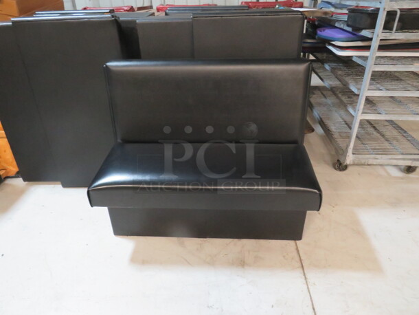One Single Sided Black Cushioned Booth. 42X23X35 - Image 1 of 2