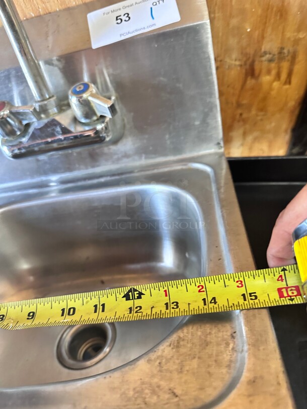 Clean! Krowne HS-2 Wall Mount Commercial Hand Sink w/ 12 1/2L x 9 3/4W x 5 7/8D Bowl, Low Lead MSF  - Image 5 of 5