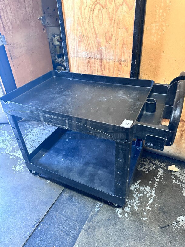Clean! Rubbermaid® Utility Cart - 44 x 25 x 39 inch, Black NSF  - Image 6 of 8