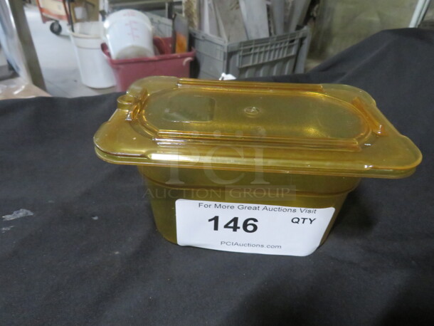 One 1/9 Size 4 Inch Deep Food Storage Container With Lid.
