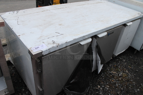 BRAND NEW SCRATCH AND DENT! CustomCool LB6R Stainless Steel Commercial 3 Door Work Top Cooler. Does Not Come w/ Remote Compressor.