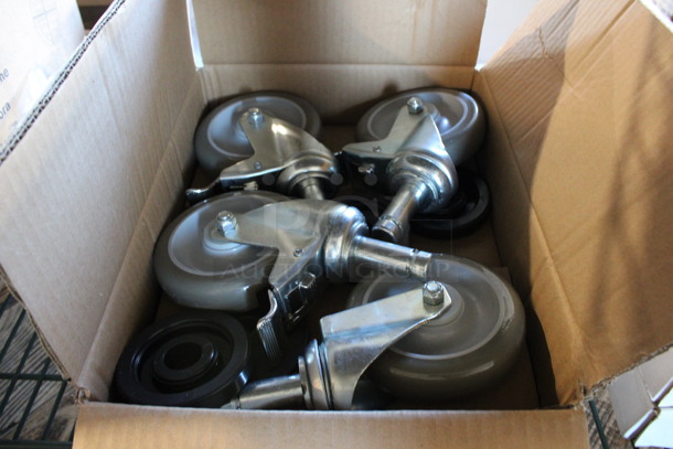 ALL ONE MONEY! Lot of 4 BRAND NEW IN BOX Nexel Commercial Casters! 5.5x2.5x8