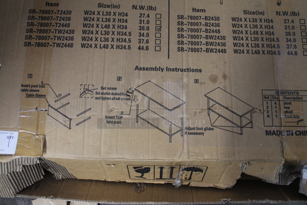 BRAND NEW IN BOX! Profeeshaw PSW-2436E SR-78007-T2448 Stainless Steel Table w/ Under Shelf. Stock Picture Used as Gallery. - Image 7 of 11