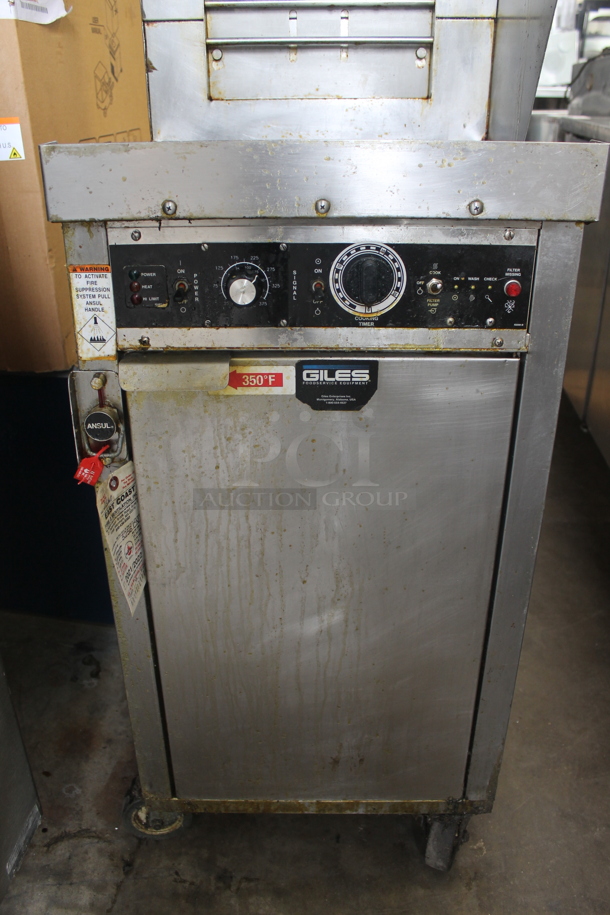 Giles WOG-20MP-VH TB Stainless Steel Commercial Ventless Hood and Giles Stainless Steel Electric Powered Deep Fat Fryer on Commercial Casters. Hood: 208 Volts, 1 Phase.  - Image 7 of 12