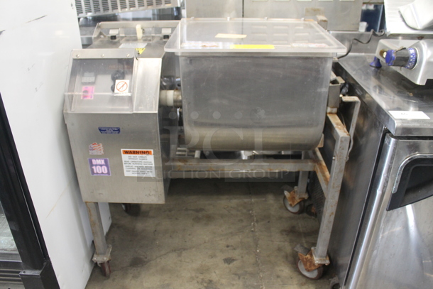 Daniels DMX 100 Stainless Steel Commercial Floor Style Meat Mixer on Commercial Casters. 115 Volts, 1 Phase. Tested and Working! - Image 1 of 11