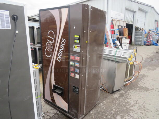 One Dixie Narco Vending Machine. Model# DNOB501T/S11-8. 115 Volt. 37X30X74