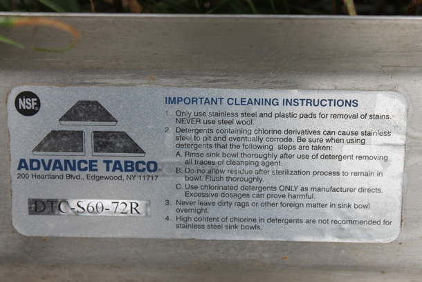 BRAND NEW SCRATCH AND DENT! Stainless Steel Right Side Clean Side Dishwasher Table w/ Legs. - Image 2 of 6