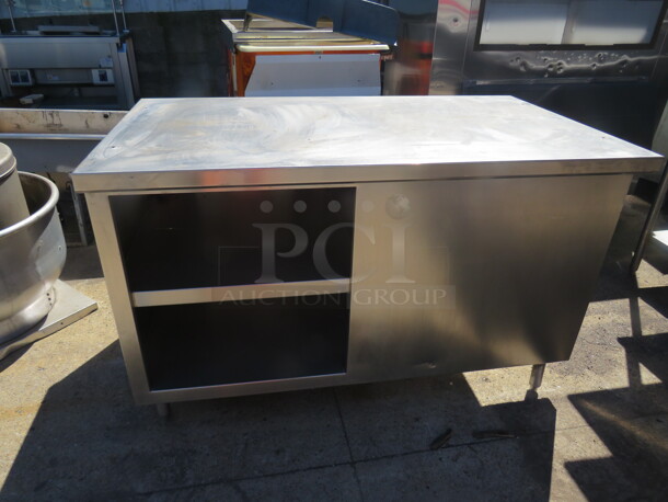 One Stainless Steel Table With 2 Under Shelf. 60X34X36 - Image 1 of 2