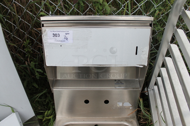 BRAND NEW SCRATCH AND DENT! Advance Tabco Stainless Steel Commercial Single Bay Wall Mount Sink w/ Cabinet. - Image 3 of 9