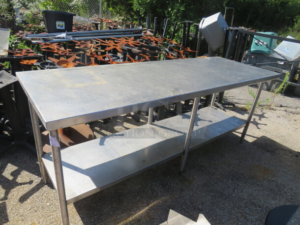 One Stainless Steel Table With SS Undershelf. 84X30X35