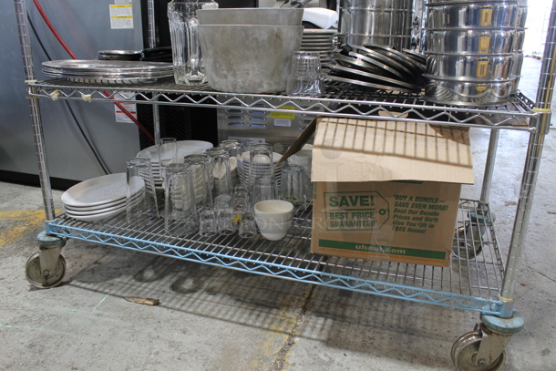 ALL ONE MONEY! Metro Lot of Various Items Including Stainless Steel Ice Buckets, Dishes and Glasses. Metro Shelf Not Included. - Image 3 of 9