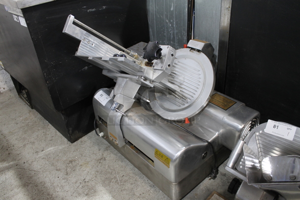 Aishiqi YQR-320 Stainless Steel Commercial Countertop Automatic Meat Slicer w/ Blade Sharpener. 115 Volts, 1 Phase. Cannot Test Due To Plug Style - Image 2 of 7