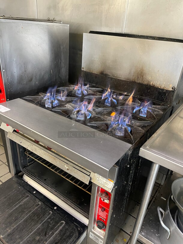 Working! Vulcan Commercial Heavy Duty 6 Burner 36 inch Range with Standard Oven - 198,000 BTU Natural Gas With One Shelf NSF Tested and Working! - Image 6 of 9