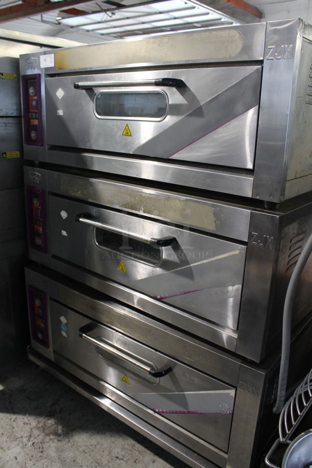 3 2016 YXD-20C Stainless Steel Commercial Electric Powered Single Deck Bakery Ovens. 220 Volts, 3 Phase. 3 Times Your Bid! - Image 1 of 11