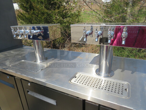 One Avantco 3 Door Kegorator With 2 Towers, And 8 Taps. 115 Volt. Model# 178UDD4HC. 90X27.5X53 - Image 4 of 5