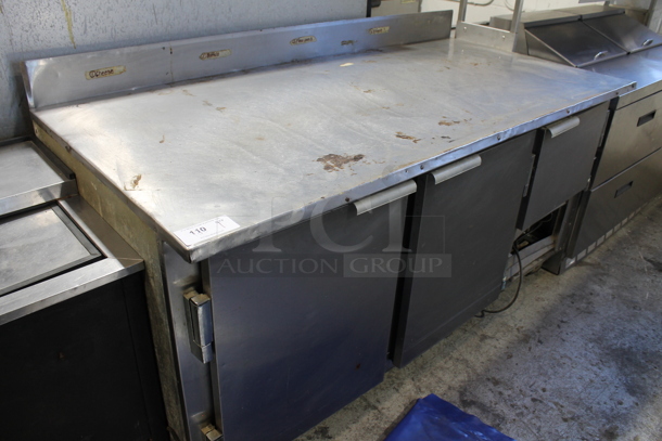 Leader DR72 S/C Stainless Steel Commercial 3 Door Work Top Cooler w/ Back Splash on Commercial Casters. 115 Volts, 1 Phase. Tested and Powers On But Does Not Get Cold - Image 1 of 9