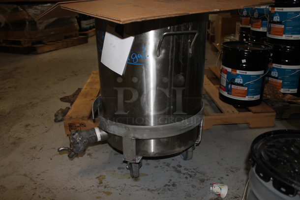 Metal Tank w/ Spigot on Commercial Casters. - Image 4 of 6
