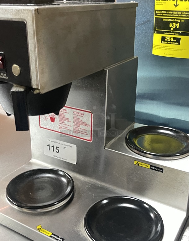 Bloomfield 8571-D3 Koffee King 3 Warmer Right Stepped Pourover Coffee Brewer, 120V; 1800W Tested and Working! - Image 3 of 6