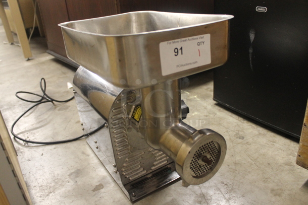 Weston 08-2201-W Stainless Steel Commercial Countertop #22 Size Meat Grinder w/ Tray. 120 Volts, 1 Phase. Tested and Working! - Image 3 of 6
