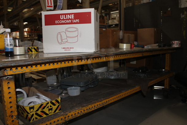 Metal Table w/ Under Shelf, Contents on Commercial Casters and Office Chair. - Image 7 of 10