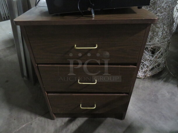 One Laminate 3 Drawer Table. 23X17X30