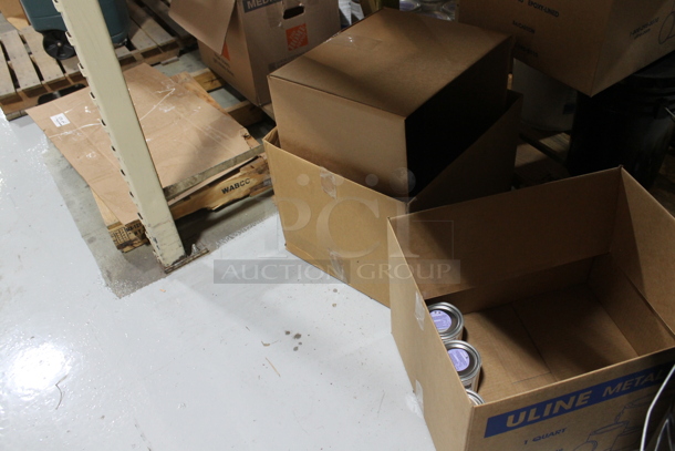 ALL ONE MONEY! Lot of Various Items Including Pallet, Liquid Roof and Cardboard Boxes. BUYER MUST REMOVE. - Image 4 of 5