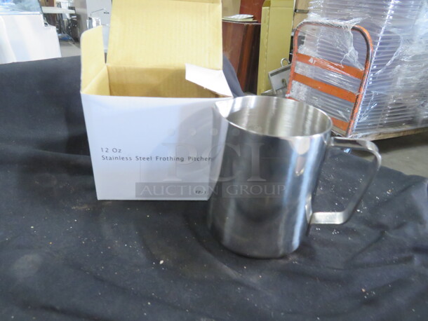One NEW Supera Stainless Steel 12oz Frothing Pitcher. 