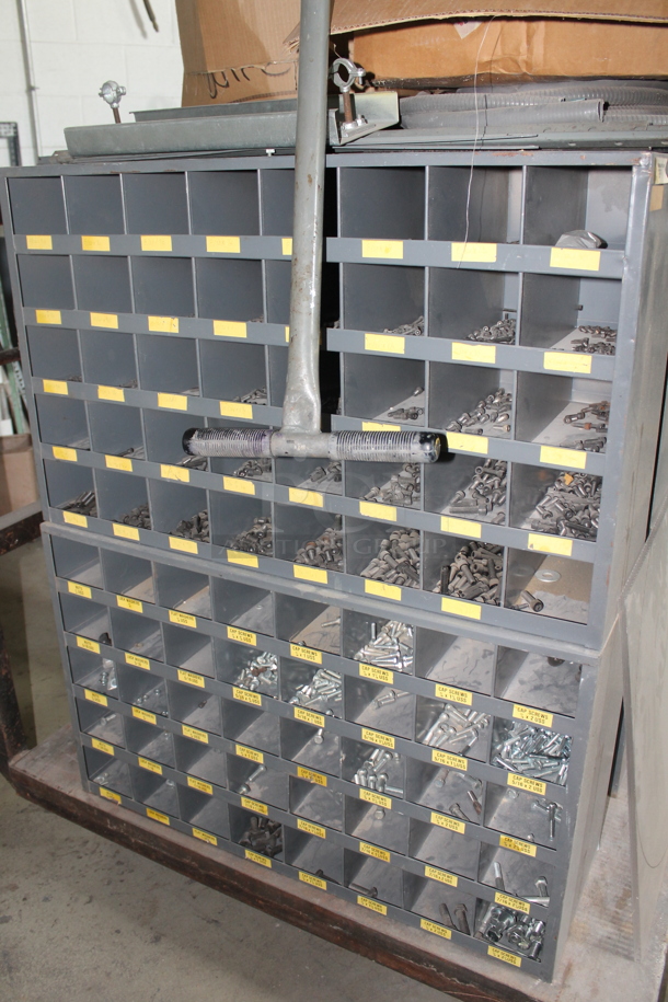 ALL ONE MONEY! Lot of Flat Cart w/ Contents on Casters Including Metal Cubbies. - Image 5 of 6