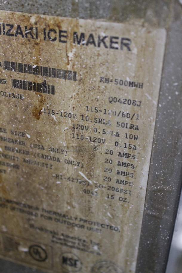 Hoshizaki KM-500MWH Stainless Steel Commercial Ice Machine Head on Commercial Ice Bin. 115-120 Volts, 1 Phase. - Image 7 of 7