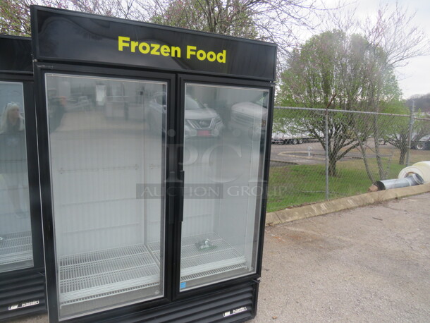 One True 2 Door Glass Display Freezer With 8 Racks. 115/208-230 Volt. 1 Phase. Model# GDM-49F-LD. 54X30X79