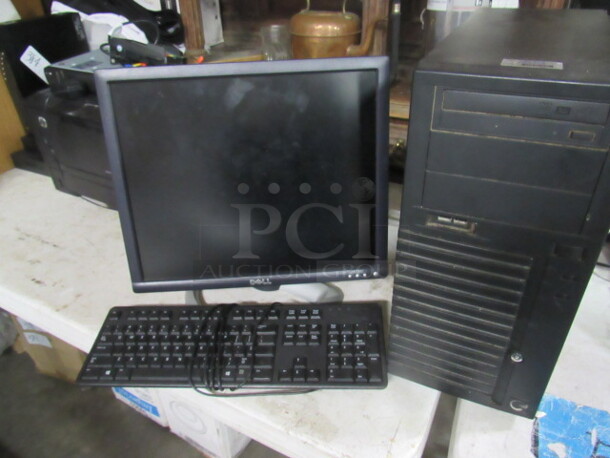 One Lot Of Dell Monitor # 1703FPT, Dell Keyboard #KB212-B, Radiant Tower #S337-004.