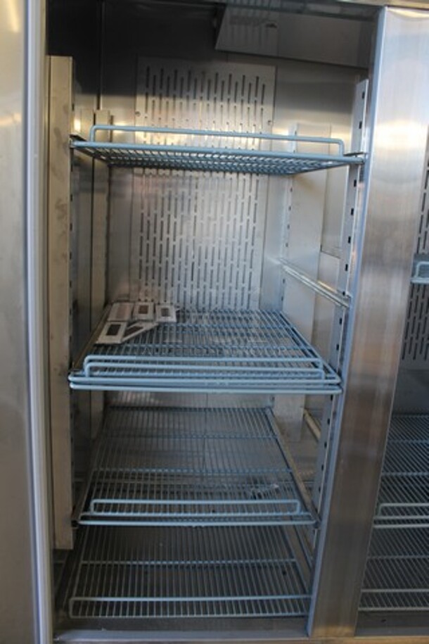 Avantco 178SS3FHC Stainless Steel Commercial 3 Door Reach In Freezer w/ Poly Coated Racks on Commercial Casters. 115 Volts, 1 Phase. Tested and Working! - Image 6 of 7
