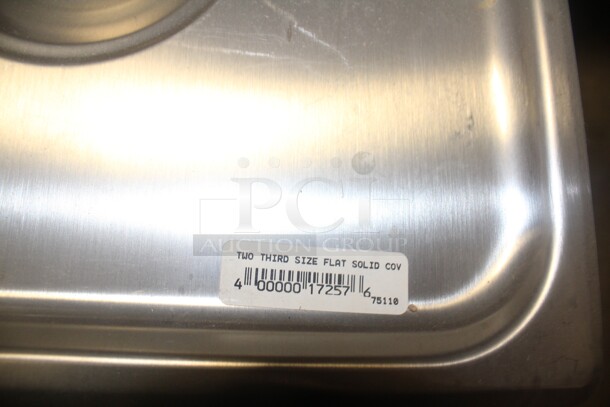 NEW! 3 Stainless Steel 2/3 Size Pan Lids. 3X Your Bid!  - Image 2 of 2