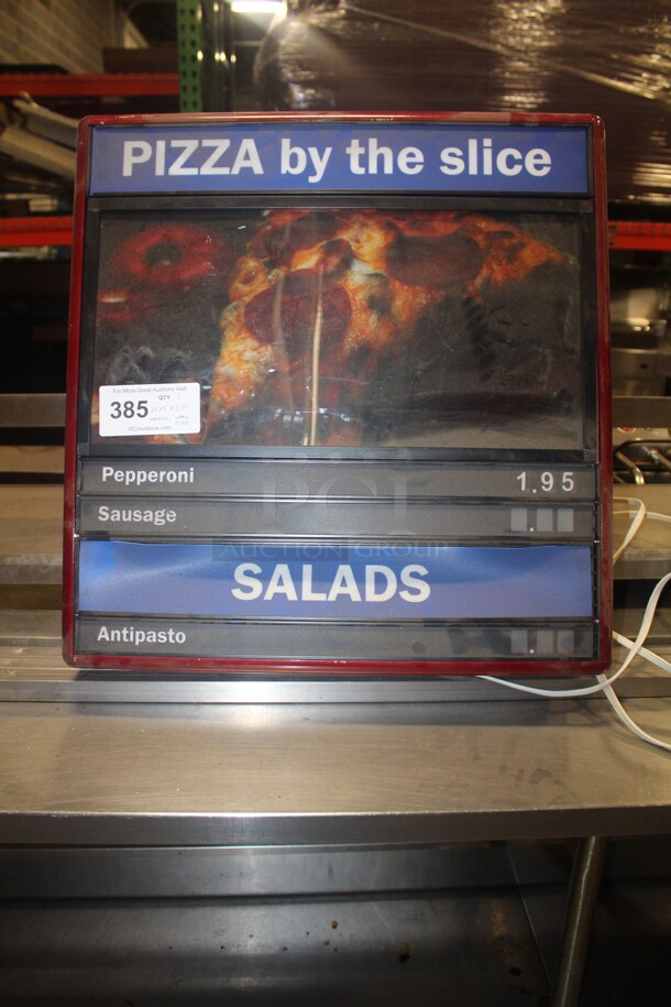 GREAT FIND! Lighted Pizza Menu Board.22x5x22.5. Working When Pulled!  - Image 1 of 5