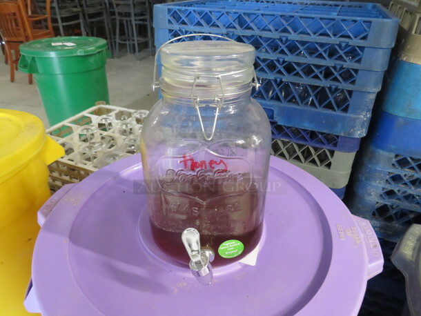 One Yorkshire Glass Beverage Dispenser. Honey Is FREE! - Image 1 of 1