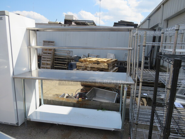One NEW Stainless Steel Advance Tabco Table With Under Shelf, And 2 SS Over Shelves. 72X30X67 - Image 2 of 2