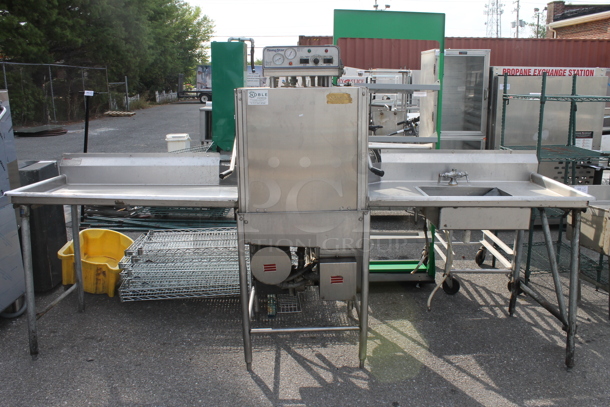 Jackson Tempstar Stainless Steel Commercial Straight Pass Through Dishwasher w/ Left Side Clean Side Dishwasher Table and Right Side Dirty Side Dishwasher Table. 208-230 Volts, 1 Phase. - Image 1 of 10