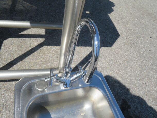 One Stainless Steel Drop In Hand Sink With Faucet. 15X15 - Image 3 of 3