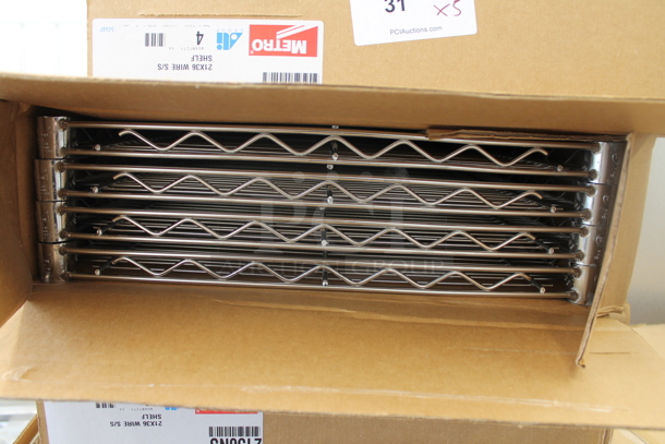 5 BRAND NEW! Boxes of 4 Metro 2136NS Chrome Finish Wire Shelves. 5 Times Your Bid! - Image 3 of 4