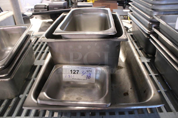 ALL ONE MONEY! Lot of 4 Various Stainless Steel Drop In Bins Including 1/1x2