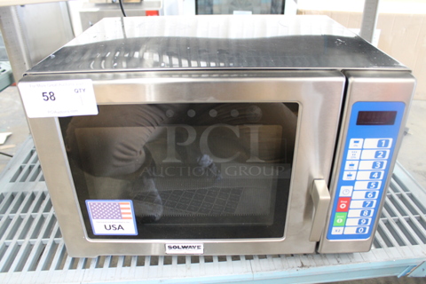 BRAND NEW SCRATCH AND DENT! 2023 Solwave SWA12T Stainless Steel Commercial Countertop Microwave Oven. 120 Volts, 1 Phase. Tested and Working!