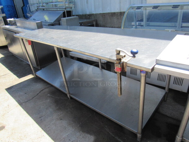 One Stainless Steel Table With Stainless Under Shelf And 10lb Can Opener. 96X36X36 - Image 2 of 3