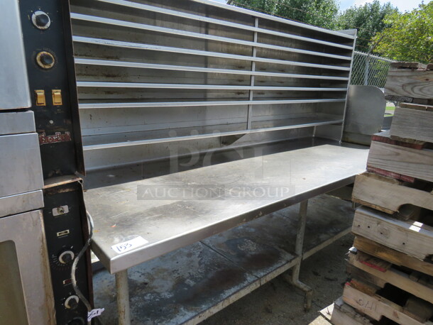One Stainless Steel Work Table With SS Under Shelf And SS Over Shelf. 96X36X68
