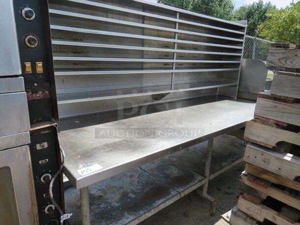 One Stainless Steel Work Table With SS Under Shelf And SS Over Shelf. 96X36X68 - Image 1 of 1
